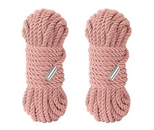 Soft Silk Nylon Rope 32 Feet Multi-Function Natural Durable Long 2 Pack Pink