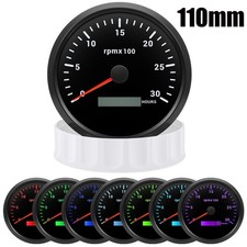110mm Tachometer Gauge Tacho LCD Hourmeter 0-3000RPM 7 Colors For Car Boat Truck