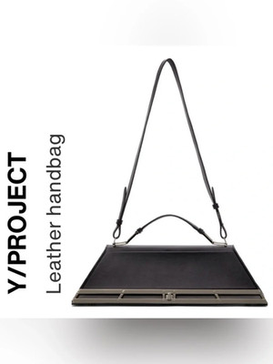 Y/PROJECT Women s Black Leather Adjustable Strap /Top Handle Doctors Bag