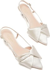 Bridal Satin Bow Slingback Pump   2.16 inch Heel, Kate Spade New York