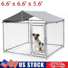 6.6'x6.6' Outdoor Pet Dog Run House Kennel Shade Cage Enclosure w/ Cover Playpen