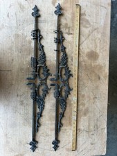 Vintage Victorian Art Deco Set Of 4 Swing Arm Curtain Rods w/rings & brackets