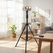 Lightweight 62'' Tripod Kit with Maneuverable Head for Smartphone Camera Users