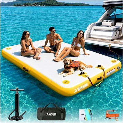 AWSUM Inflatable Floating Dock Air Dock Platform Floating Island Raft with None-