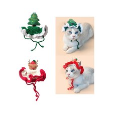 Déguisement d'arbre de noël en forme d'élan, chapeau doux pour chien, chat,