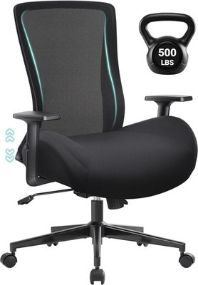 Big and Tall Home Office Desk Chair 500lb Capacity for Heavy People, Ergonomi...
