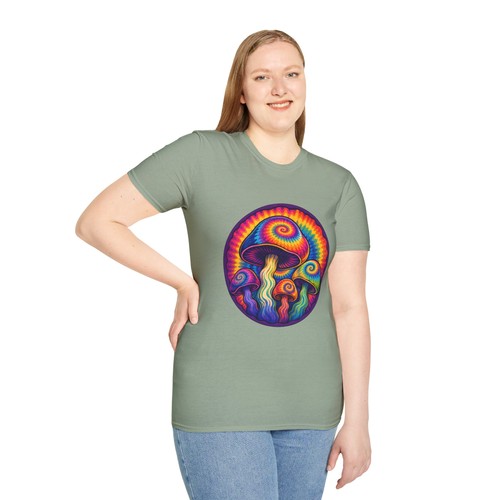 Tie Dye Mushroom Psychedelic Trippy Retro Hippie Natur Unisex Softstyle T-Shirt - Bild 23 von 112