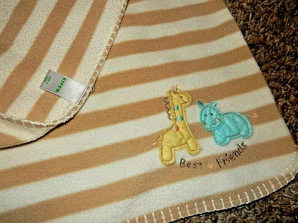 4D!¡GUAU! 30x40 Circo Best Friends Jirafa Hipopótamo Rayas Polar Bebé Cuna Manta Foto 2 de 4