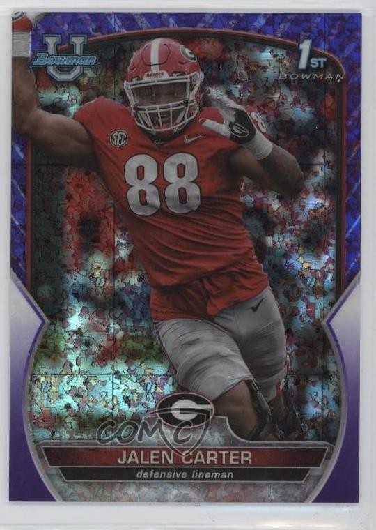 2022 Bowman U Chrome Purple Mini-Diamond Refractor 281/399 Jalen Carter #37 3hd