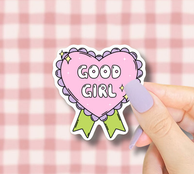 Good Girl Award Sticker | Cute Heart Vinyl Sticker | Pastel Kawaii Decal