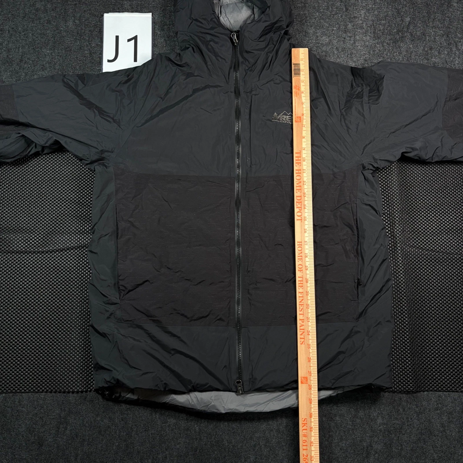 REI Stormhenge 850 Down Jacket Mens Large Black Waterproof Breathable Hooded image 9