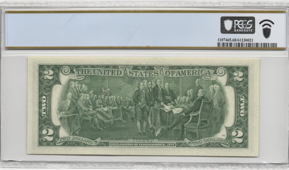 Fr.1935-J 1976 Kansas City $2 Federal Reserve Note PCGS Superb Gem UNC 68 PPQ - Image 2 of 2