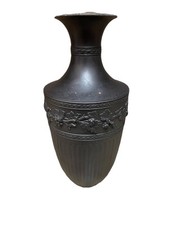 Wedgwood Antique Basalt Grapevine Vase Used For Old Lamp + Base And Mount Pieces