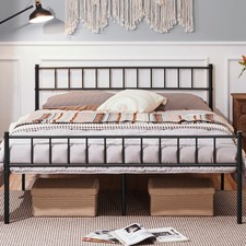 Yaheetech Struttura Letto Matrimoniale in Ferro Battuto a Doghe in Metallo 160 x