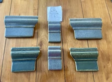 6 Pewabic Pottery Architectural Tile Pieces Green & Gray VGC!