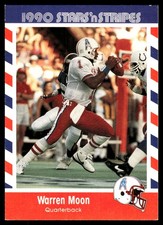 Warren Moon 1990 Asher Candy Stars 'n Stripes #1 Oilers NFL READ FREE SHIPPING