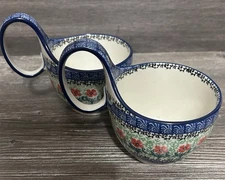 Polish Pottery Loop Handle Bowl