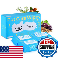 Hghulian Dog Wipes Bulk 4 Pack 320 Count Unscented Enzymes To Eliminate Odors