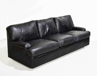 Vintage Black Leather 3 Seater Sofa by Hancock and Moore | eBay