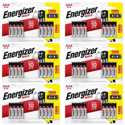 48x Energizer MAX AAA RL03 E92 Alkalibatterie (schlanke Stäbchenbatterie)