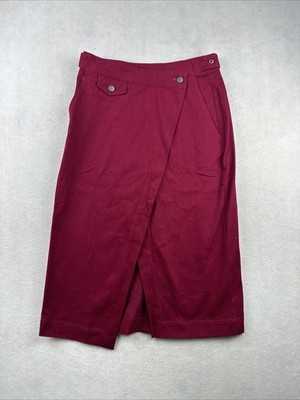 Wildfang Women s The Essential Utilty Wrap Skirt  Red Size Small