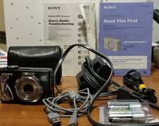 Sony Cybershot DSC-W7 Black Digital Camera w/ a lot of Accessories-not Working