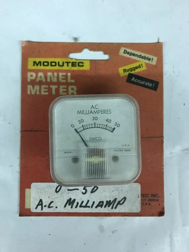 New Modutec Emico Panel Meter 0-50 AC Milliamperes Milliamp RF21/4C-6326
