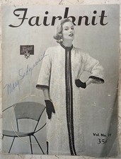 Diamond Fairknit 40s 50s Vol 21 VTG Knit Crochet fashion patterns Beaded Bags