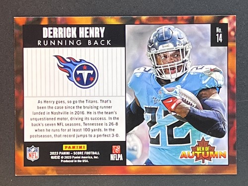 DERRICK HENRY 2023 Score Football Men of Autumn #14 Tennessee Titans - Picture 2 of 2