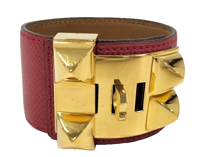 Hermes Medor Dog Collar Bracelet Bangle S Size 14cm with Storage Bag-image