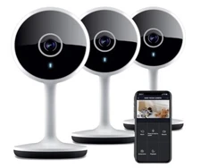 Geeni Vivid 3 Pack 1080p HD Smart Wi-Fi Security Camera System w Voice Control