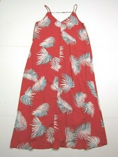  Forever 21 Red Blue White Floral Long Maxi Spaghetti Strap Maxi Dress Women M