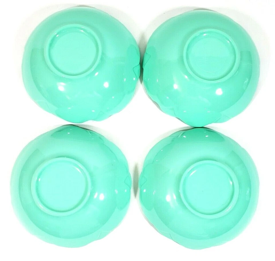 Cynthia Rowley Melamine Flower Bowls Teal 5.75" x 1.75" Teal Set of 4 - Image 3 of 4