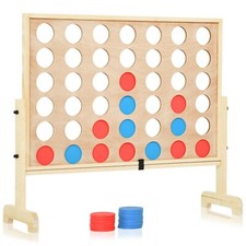 3FT Giant 4 in A Row Connect Game Wooden Jumbo 4 to Score Drop Four Outdoors Bag