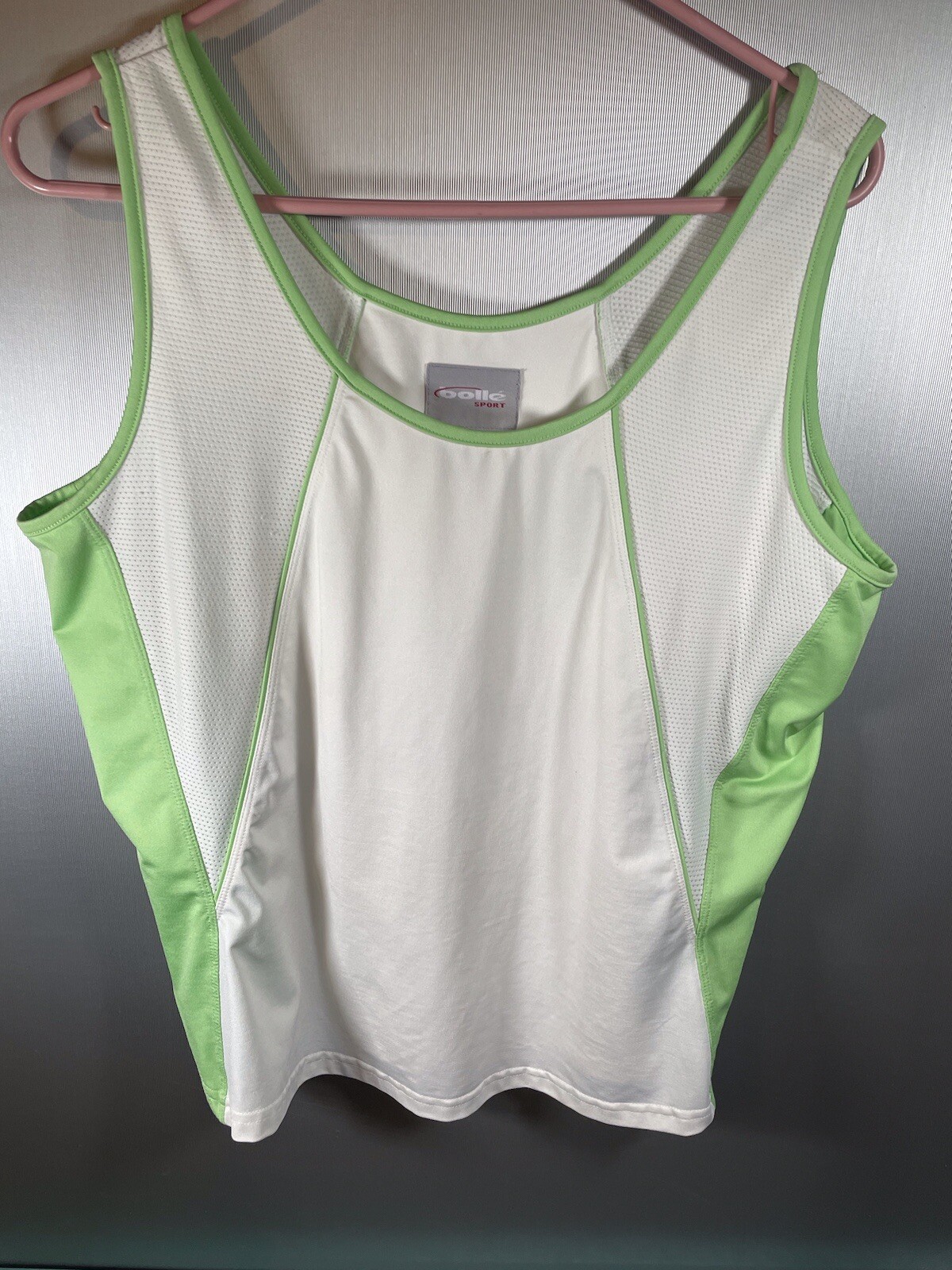 bolle’ Sport Tennis Outfit Size XL White & Green Sleeveless Top Skirt