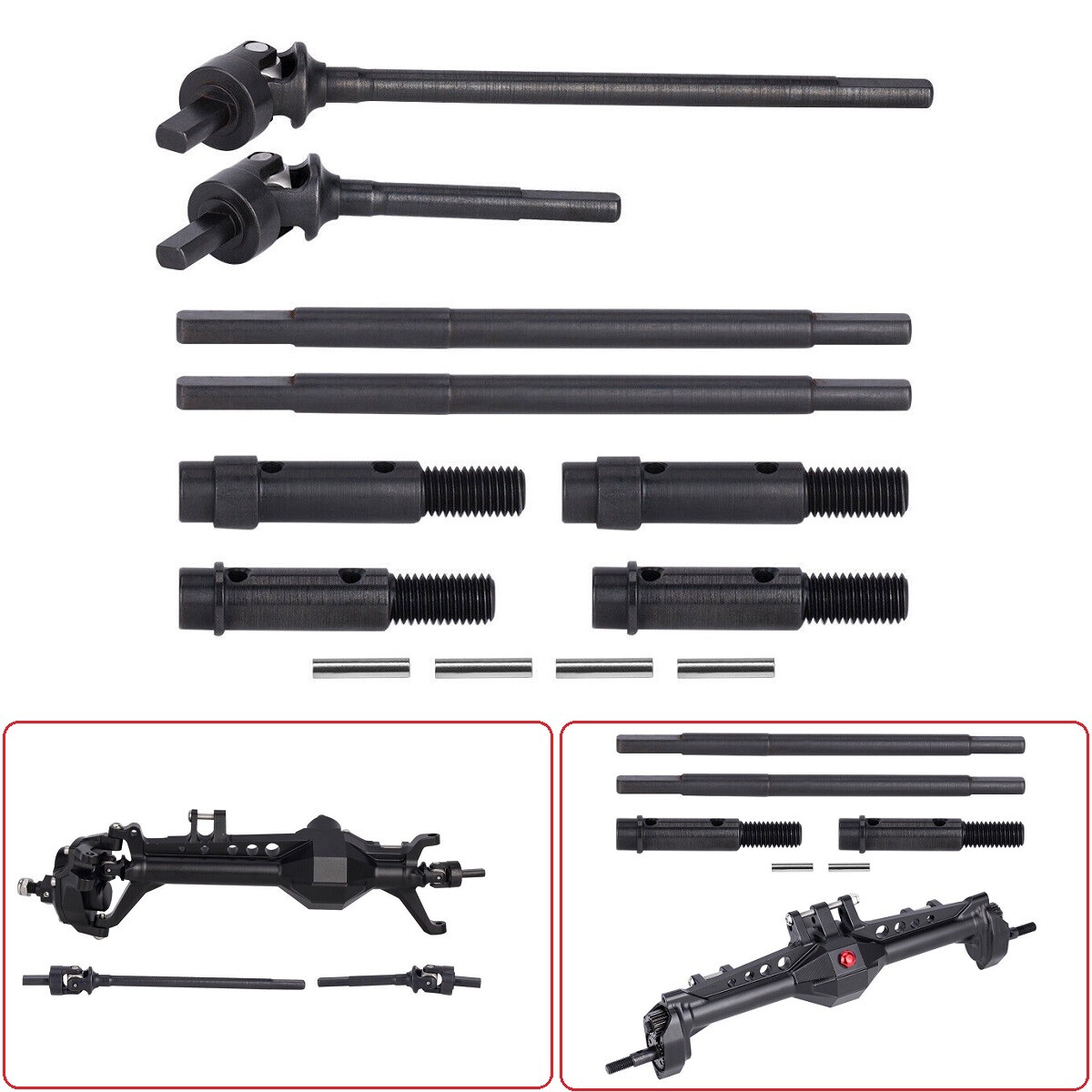 For 1/10 RC Vanquish VS4-10 Phoenix F10 Portal Axle Front Rear CVD