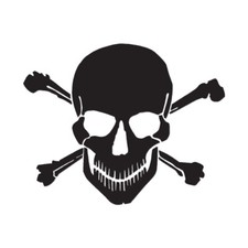 Skull Bones Pirate - Vinyl Decal Sticker - Multiple Color Sizes - ebn645