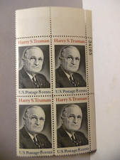 SCOTT STAMP # 1499 HARRY TRUMAN 8 CENT PLATE BLOCK - MNH