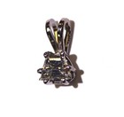 14k white gold .36ct SI1 I trapezoid diamond pendant slide .5g vintage — photo 3