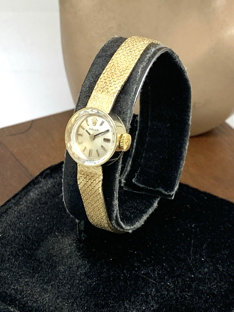 Rolex Orchid Womens Watch Vintage Cocktail 14k Gold Swiss