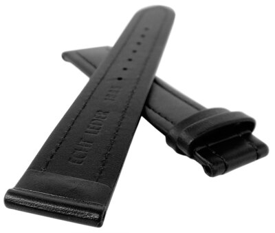 Junghans Mega Solar Uhrenarmband 20mm Leder schwarz 018/1030 018/1100