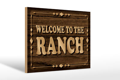 Holzschild Spruch 20x30 cm Welcome to ranch Schild
