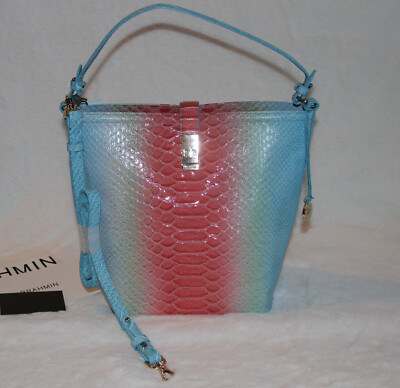 Brahmin Shira Bucket Bag Daylily Volute Leather Tote Bag Purse Handbag $355 NWT