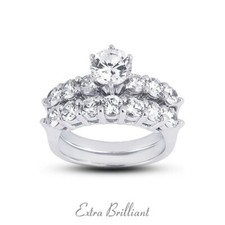 2.91ctw D/I1/Ideal Round AGI Diamonds 14kw Gold Classic Basket Bridal Rings 8.3g