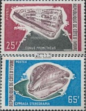 côte d'ivoire 397-398 (complète edition) neuf avec gomme originale 1972 escargot