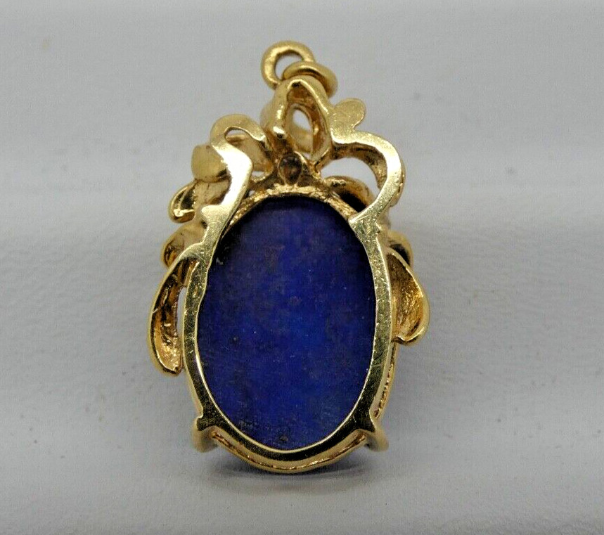 Custom Made Lapis Lazuli & Solid Gold Vintage Nec… - image 3
