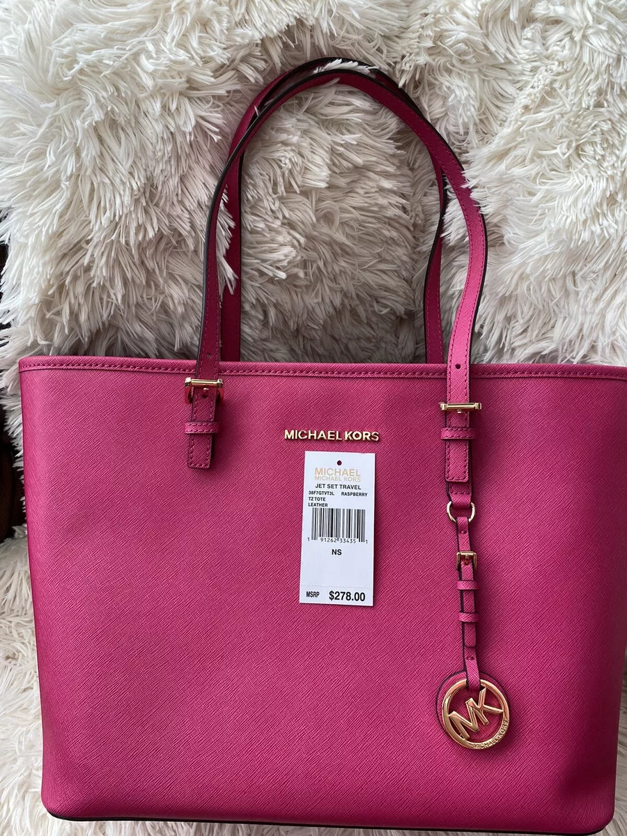 Michael Kors Jet Set Laptop Tote in Raspberry