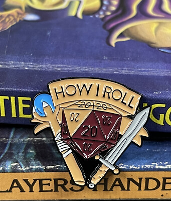 Dungeons & Dragons enamel pin How I Roll D20 Nat20 Brooch AD&D RPG