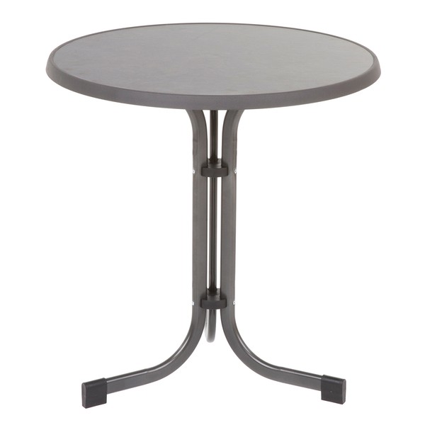 Klapptisch Balkontisch Gartentisch Bistrotisch Klappbar Rund Anthrazit Patio-image