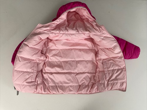 Little Girls Pink/Light Pink Reversible Max Fill Down Puffer Coat Sz 4/5 - Picture 4 of 4